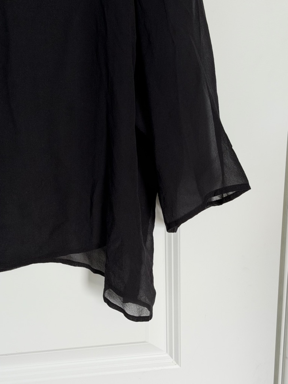 Eileen Fisher Black Sheer Crop Women's Top Size Small 54581 - Picture 7 of 15